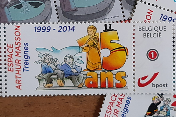 Postzegel van 15 jarig bestaan door Jacques Raes